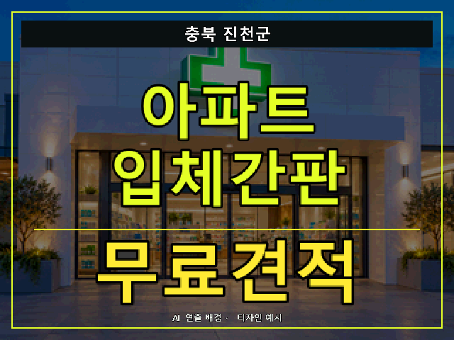 충북 진천군 아파트 입체간판 무료견적 안내 썸네일 · AI 연출 배경