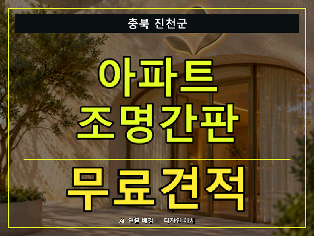 충북 진천군 아파트 조명간판 무료견적 안내 썸네일 · AI 연출 배경