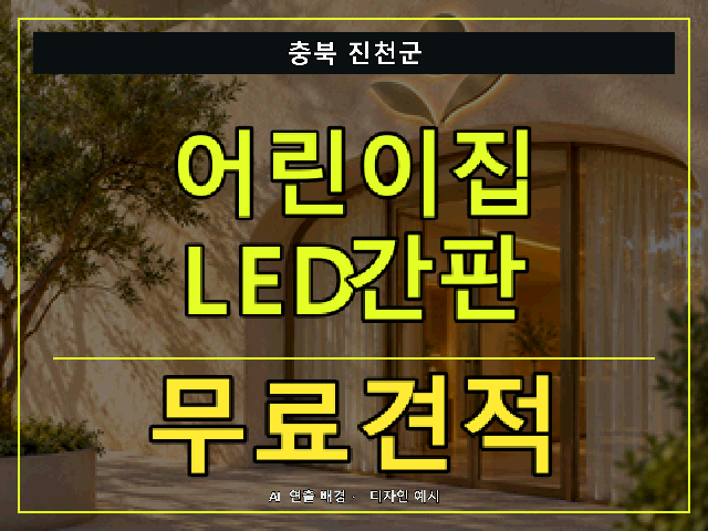 충북 진천군 어린이집 LED간판 무료견적 안내 썸네일 · AI 연출 배경
