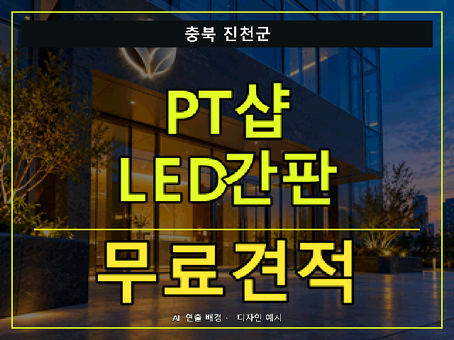 충북 진천군 PT샵 LED간판 무료견적 안내 썸네일 · AI 연출 배경