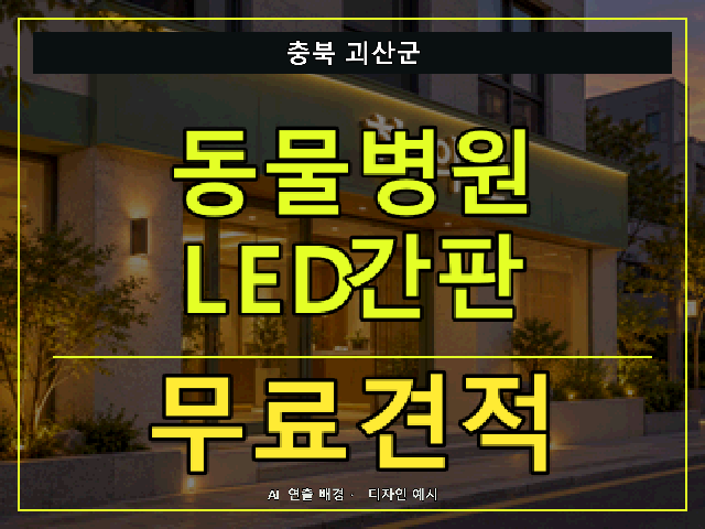 충북 괴산군 동물병원 LED간판 무료견적 안내 썸네일 · AI 연출 배경