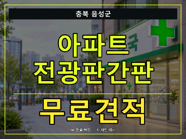 충북 음성군 아파트 전광판간판 무료견적 안내 썸네일 · AI 연출 배경