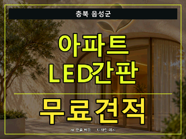 충북 음성군 아파트 LED간판 무료견적 안내 썸네일 · AI 연출 배경