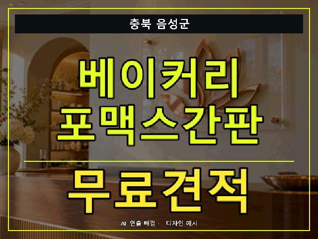 충북 음성군 베이커리 포맥스간판 무료견적 안내 썸네일 · AI 연출 배경