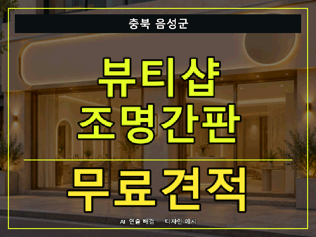충북 음성군 뷰티샵 조명간판 무료견적 안내 썸네일 · AI 연출 배경