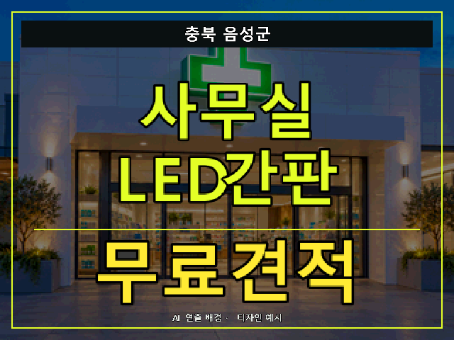 충북 음성군 사무실 LED간판 무료견적 안내 썸네일 · AI 연출 배경