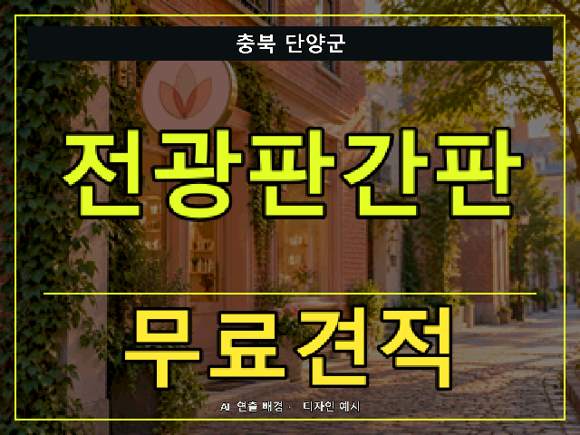충북 단양군 전광판간판 무료견적 안내 썸네일 · AI 연출 배경