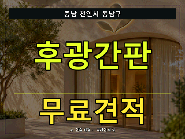 충남 천안시 동남구 후광간판 무료견적 안내 썸네일 · AI 연출 배경