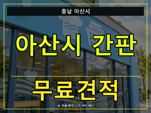충남 아산시 간판 제작 무료견적 안내 썸네일 · AI 연출 배경