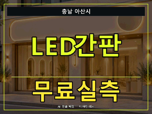충남 아산시 LED간판 무료실측 안내 썸네일 · AI 연출 배경