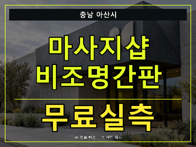 충남 아산시 마사지샵 비조명간판 무료실측 안내 썸네일 · AI 연출 배경