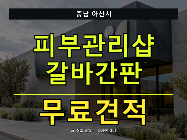 충남 아산시 피부관리샵 갈바간판 무료견적 안내 썸네일 · AI 연출 배경