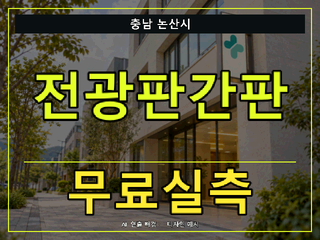 충남 논산시 전광판간판 무료실측 안내 썸네일 · AI 연출 배경