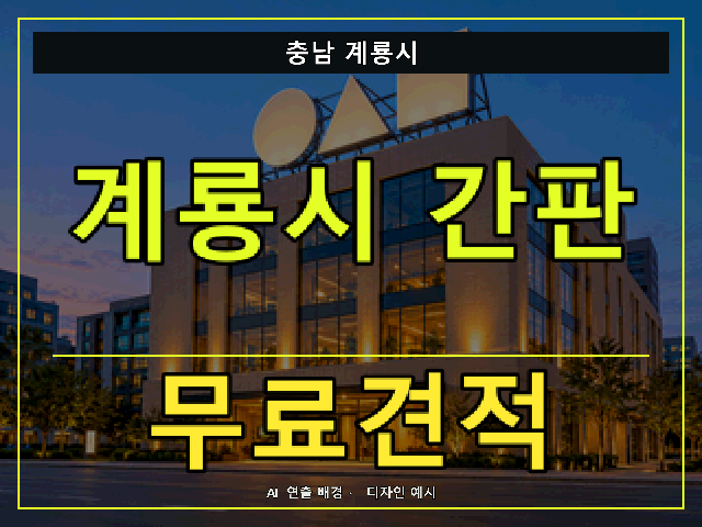 충남 계룡시 간판 제작 무료견적 안내 썸네일 · AI 연출 배경