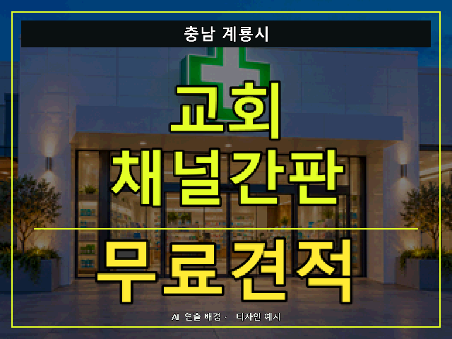 충남 계룡시 교회 채널간판 무료견적 안내 썸네일 · AI 연출 배경