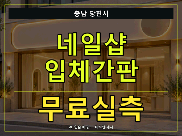 충남 당진시 네일샵 입체간판 무료실측 안내 썸네일 · AI 연출 배경