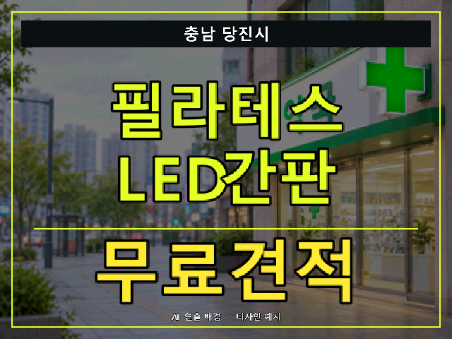 충남 당진시 필라테스 LED간판 무료견적 안내 썸네일 · AI 연출 배경