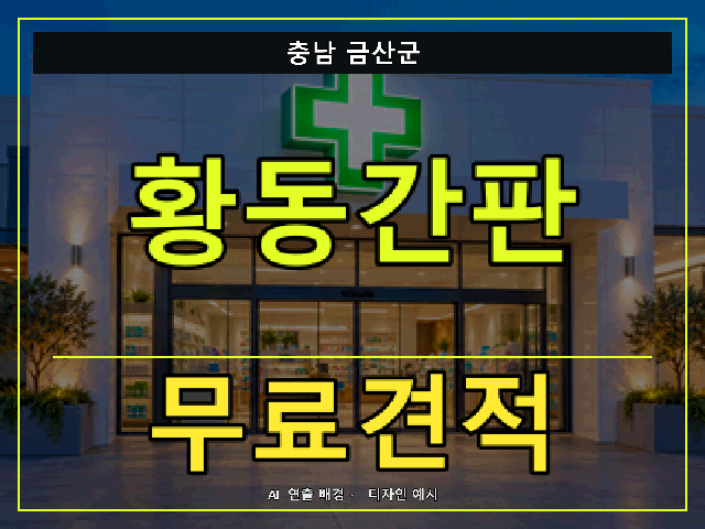 충남 금산군 황동간판 무료견적 안내 썸네일 · AI 연출 배경