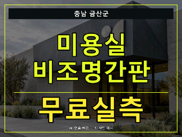 충남 금산군 미용실 비조명간판 무료실측 안내 썸네일 · AI 연출 배경