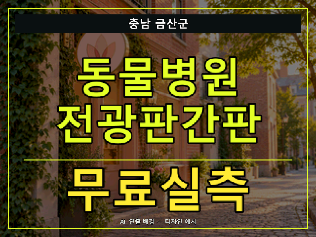 충남 금산군 동물병원 전광판간판 무료실측 안내 썸네일 · AI 연출 배경