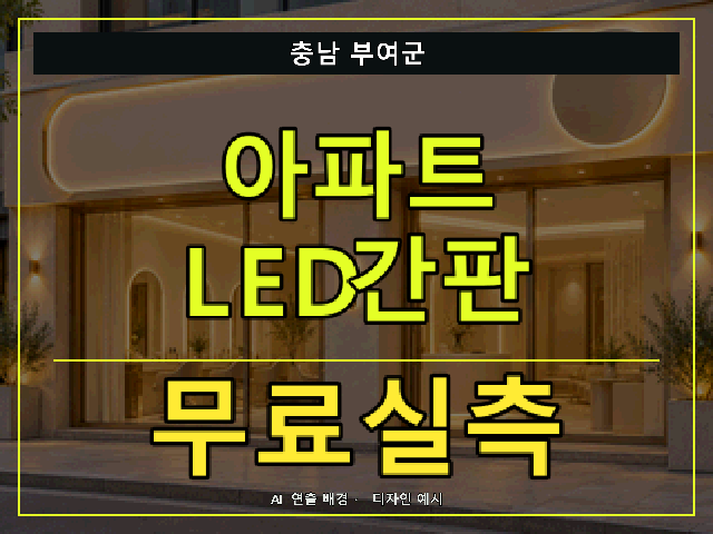 충남 부여군 아파트 LED간판 무료실측 안내 썸네일 · AI 연출 배경