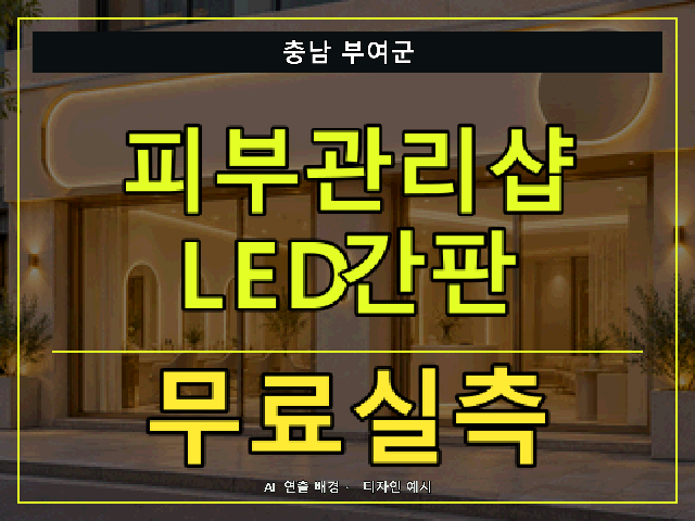 충남 부여군 피부관리샵 LED간판 무료실측 안내 썸네일 · AI 연출 배경