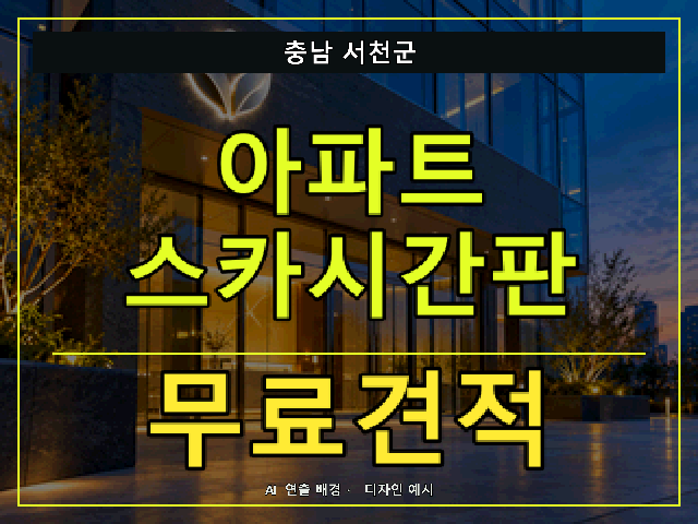 충남 서천군 아파트 스카시간판 무료견적 안내 썸네일 · AI 연출 배경