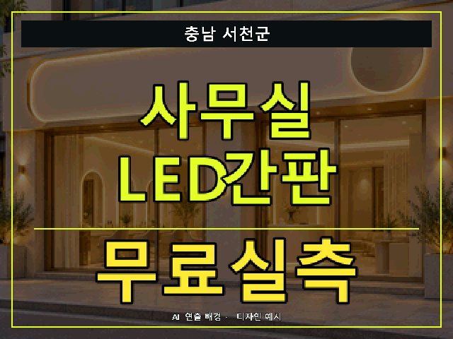 충남 서천군 사무실 LED간판 무료실측 안내 썸네일 · AI 연출 배경