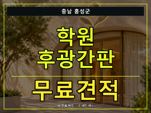 충남 홍성군 학원 후광간판 무료견적 안내 썸네일 · AI 연출 배경
