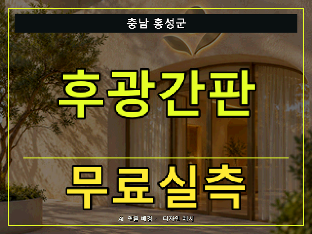 충남 홍성군 후광간판 무료실측 안내 썸네일 · AI 연출 배경