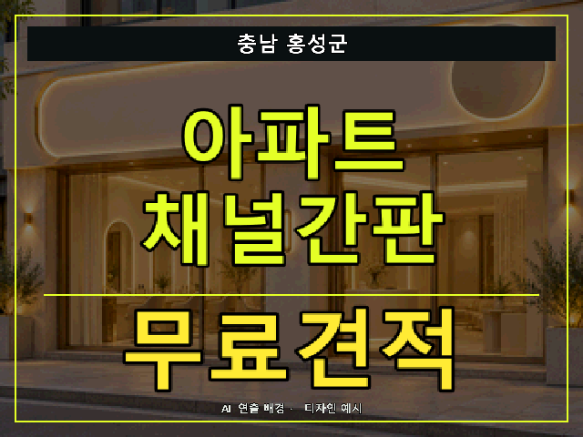 충남 홍성군 아파트 채널간판 무료견적 안내 썸네일 · AI 연출 배경