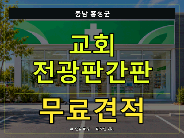 충남 홍성군 교회 전광판간판 무료견적 안내 썸네일 · AI 연출 배경