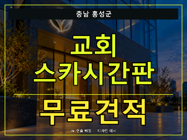 충남 홍성군 교회 스카시간판 무료견적 안내 썸네일 · AI 연출 배경