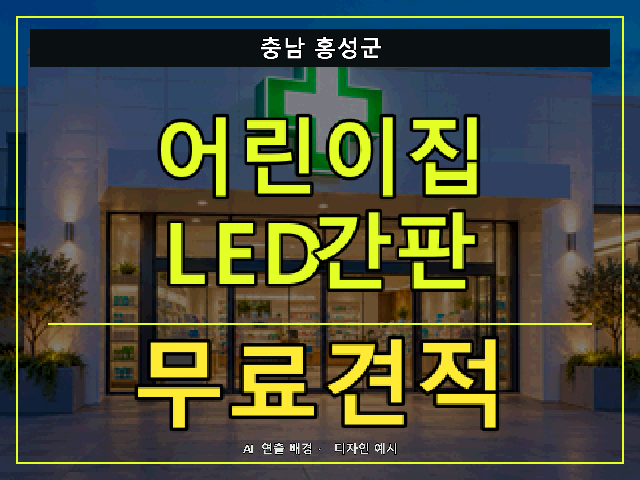 충남 홍성군 어린이집 LED간판 무료견적 안내 썸네일 · AI 연출 배경