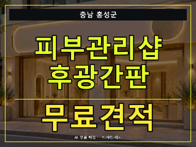 충남 홍성군 피부관리샵 후광간판 무료견적 안내 썸네일 · AI 연출 배경