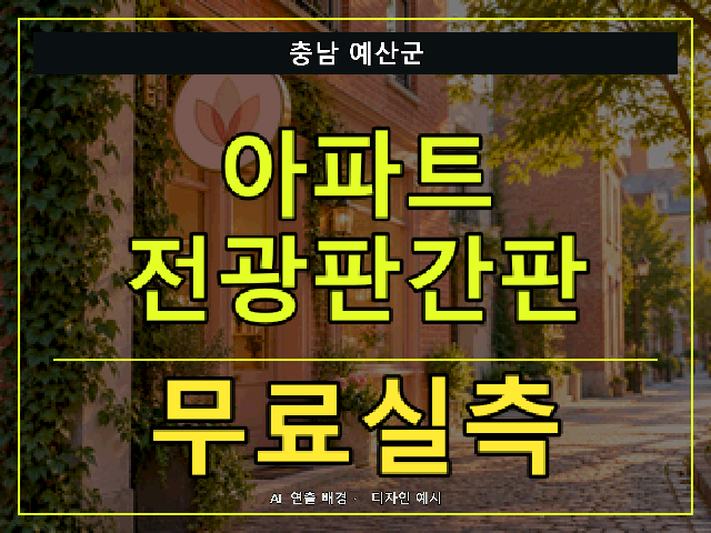 충남 예산군 아파트 전광판간판 무료실측 안내 썸네일 · AI 연출 배경