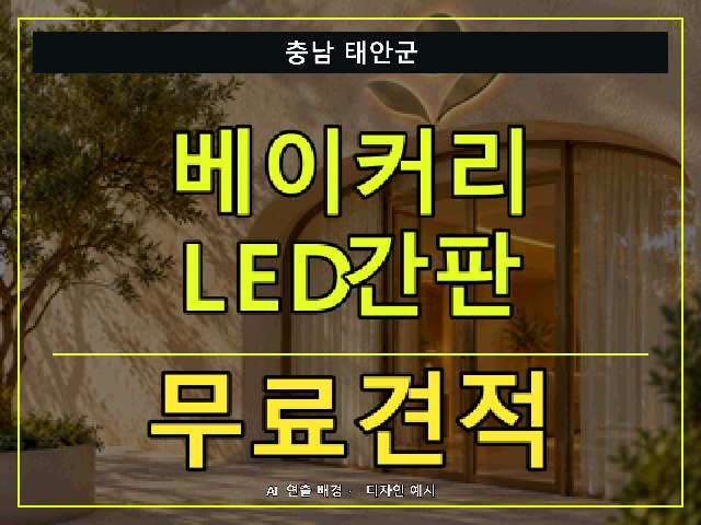 충남 태안군 베이커리 LED간판 무료견적 안내 썸네일 · AI 연출 배경