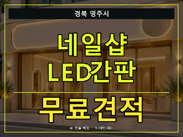 경북 영주시 네일샵 LED간판 무료견적 안내 썸네일 · AI 연출 배경