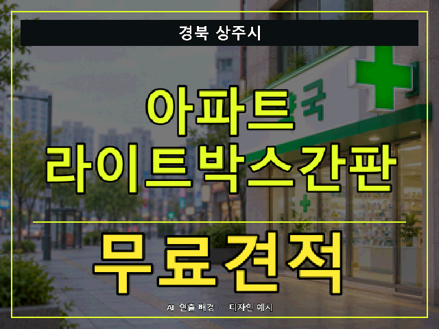 경북 상주시 아파트 라이트박스간판 무료견적 안내 썸네일 · AI 연출 배경