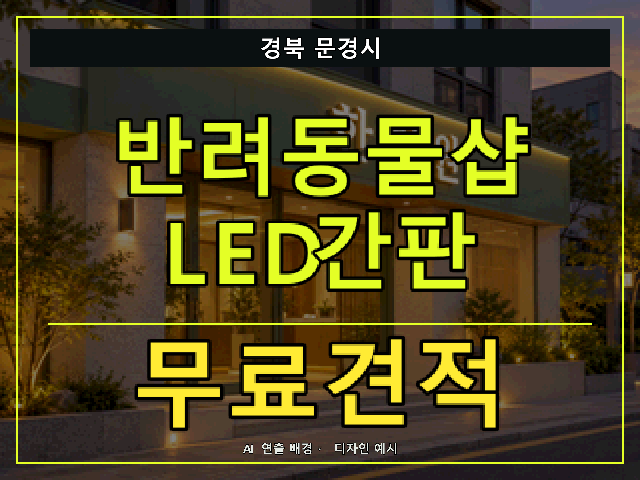경북 문경시 반려동물샵 LED간판 무료견적 안내 썸네일 · AI 연출 배경