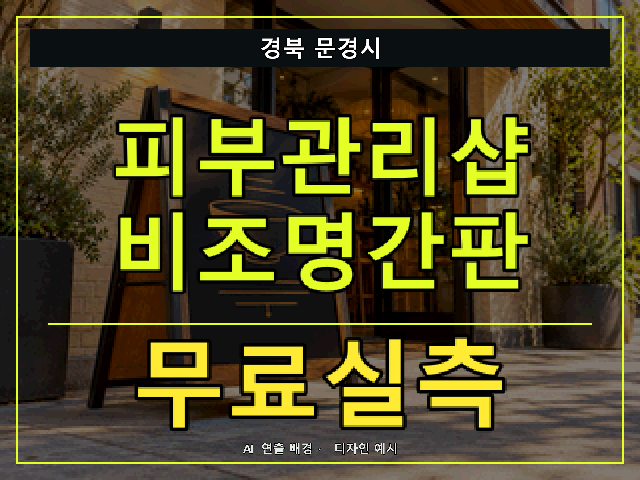 경북 문경시 피부관리샵 비조명간판 무료실측 안내 썸네일 · AI 연출 배경