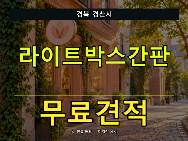 경북 경산시 라이트박스간판 무료견적 안내 썸네일 · AI 연출 배경
