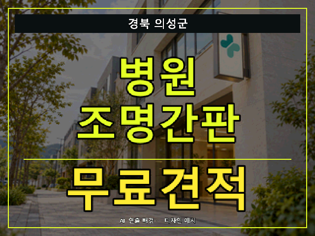 경북 의성군 병원 조명간판 무료견적 안내 썸네일 · AI 연출 배경