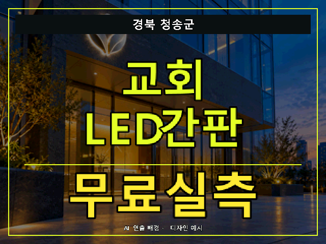 경북 청송군 교회 LED간판 무료실측 안내 썸네일 · AI 연출 배경