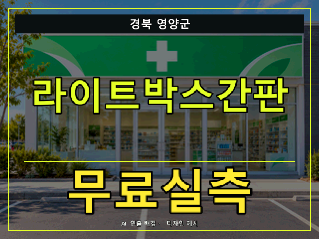 경북 영양군 라이트박스간판 무료실측 안내 썸네일 · AI 연출 배경