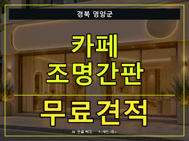 경북 영양군 카페 조명간판 무료견적 안내 썸네일 · AI 연출 배경