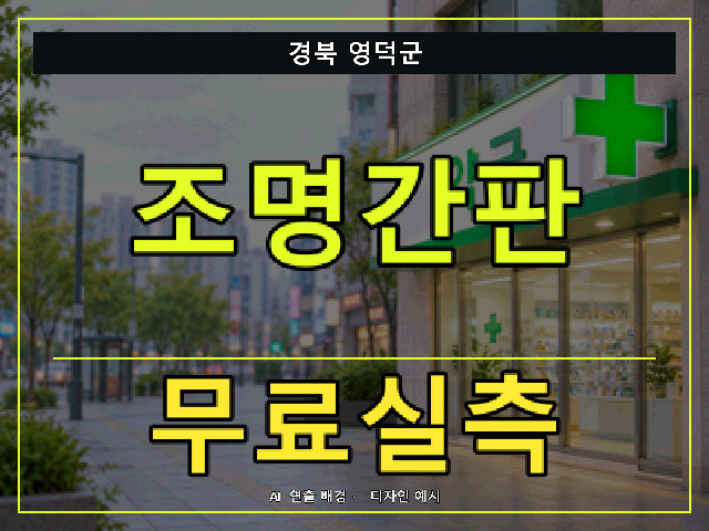 경북 영덕군 조명간판 무료실측 안내 썸네일 · AI 연출 배경