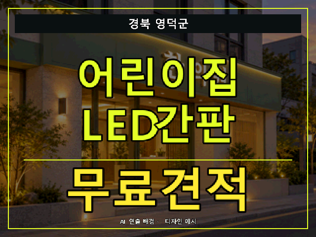 경북 영덕군 어린이집 LED간판 무료견적 안내 썸네일 · AI 연출 배경