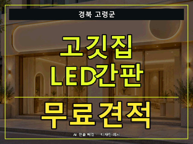경북 고령군 고깃집 LED간판 무료견적 안내 썸네일 · AI 연출 배경