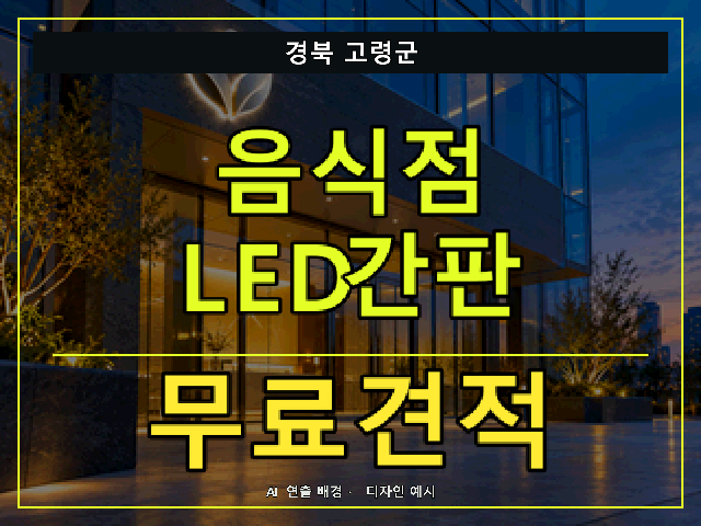 경북 고령군 음식점 LED간판 무료견적 안내 썸네일 · AI 연출 배경
